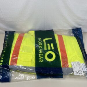 Leo Workwear Portmore Yellow Waterproof Quilt Lined Orange Brace Superior Hi Vis Bomber Jacket - XXL
