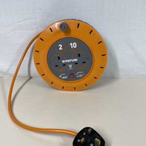 STATUS | 10 Meters | 10 A Double Socket Cassette Reel with Thermal Cut Out | Orange | S10A10MCR6