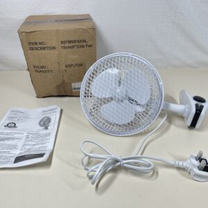 Signature S40007 - 2 Speed Clip Fan with Adjustable Tilt, White