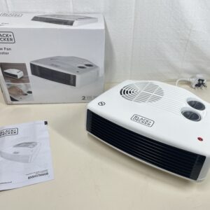 Black+Decker BXSH37006GB Fan Heater with Climate Control, 3kW, White