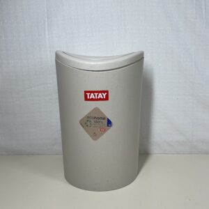TATAY Bathroom Bin with Swing Lid | Compact and Modern Design | Durable Plastic and Easy to Clean | Made in Spain with 6L Capacity | 19 x 19 x 28 cm – Ecohome Toilet Bin