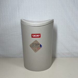 TATAY Bathroom Bin with Swing Lid | Compact and Modern Design | Durable Plastic and Easy to Clean | Made in Spain with 6L Capacity | 19 x 19 x 28 cm – Ecohome Toilet Bin