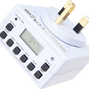 STATUS Timer Switch | 7 Day Digital Timer Light Switch | White UK Plug | S7DDT3
