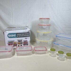 YASHE 28PCS Plastic Food Storage Containers - Airtight Food Containers with Lids, Pantry & Kitchen Organization BPA Free & 100% Leakproof, Microwave & Freezer and Dishwasher Safe