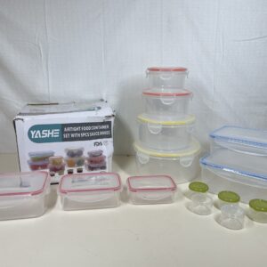 YASHE 28PCS Plastic Food Storage Containers - Airtight Food Containers with Lids, Pantry & Kitchen Organization BPA Free & 100% Leakproof, Microwave & Freezer and Dishwasher Safe
