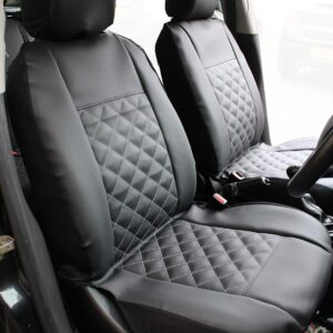 Front Pair KNIGHTSBRIDGE LEATHER LOOK Car Seat Covers