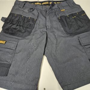 (NO TOP BUTTON) DEWALT Workwear Cargo Shorts- High Point Men's Pro-Stretch / Regular Fit, Holster Pocket Work Shorts