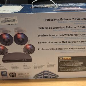 Swann Professional NVR Security System with 2TB HDD, 4 Camera 8 Channel, PoE, 4K UHD, Face Recognition, Indoor Outdoor Wired CCTV, Colour Night Vision, Heat Motion Sensing, Spotlights, 887804FB
