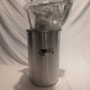 10-Piece Stainless Steel Kitchen Utensil Set - Non-Stick, Heat Resistant Cooking Utensils Set and Holder, Spoons, Tongs, Turner, Server, Ladle, Whisk, Masher - Sleek Kitchen Tools Set with Utensil Pot