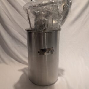 10-Piece Stainless Steel Kitchen Utensil Set - Non-Stick, Heat Resistant Cooking Utensils Set and Holder, Spoons, Tongs, Turner, Server, Ladle, Whisk, Masher - Sleek Kitchen Tools Set with Utensil Pot