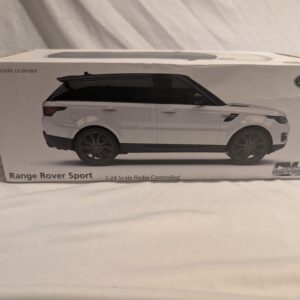 CMJ RC CarsTM Range Rover Sport Remote Control Car 1:24 scale with Working LED Lights, Radio Controlled Supercar (Range Rover Sport White)