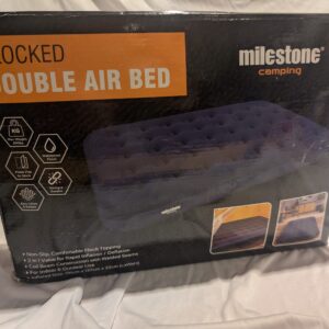 Milestone Camping 88010 Flocked Double Airbed/Easy Inflate & Deflate/Weatherproof/Great For Camping, Festivals, Sleepovers & Family Gatherings