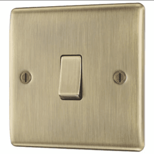 British General Nexus Metal 20A 16AX 1-Gang 2-Way Light Switch Antique Brass (457PM)