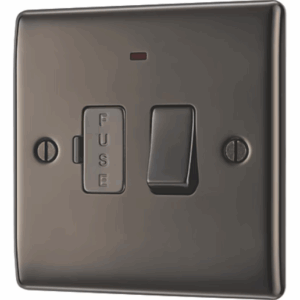 British General Nexus Metal 13A Switched Fused Spur with LED Black Nickel (937XG)