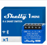 Shelly 1 Mini Gen 3 - WiFi & Bluetooth Smart Switch Relay 1 Channel 8A | Home Automation | Compatible with Alexa and Google Home | iOS Android App | No Hub Required | Dry Contacts