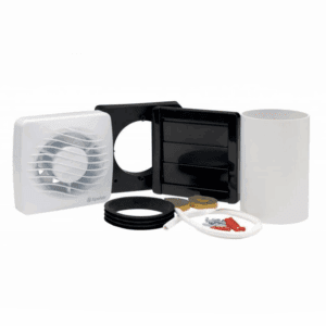 Xpelair DX100T 4" (100mm) Bathroom Extractor Fan with Window or Wall Kit Timer Delay Operation