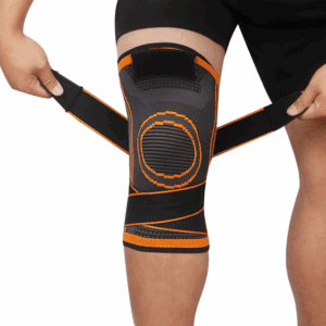 (L) Knee Supports 2 Pack Knee Brace with Adjustable Strap Compression Knee Sleeves for Running Joint Pain Arthritis Meniscus Tear Cartilage Damage Tendonitis Quick Recovery Unisex (Orange)