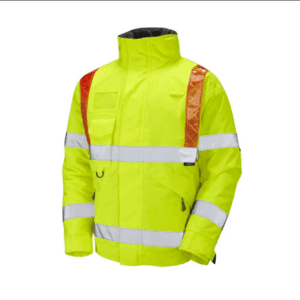 (3XL) Leo Workwear Hi Vis Portmore Orange Brace Superior Bomber Jacket