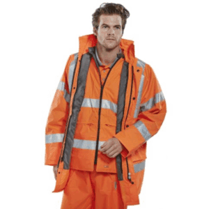 (L) BSEEN 4 In 1 High Visibility Jacket and Bodywarmer Orange L TJFSORL