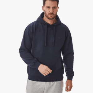 Iron Mountain Mens Soft Fleece Pullover Hooded Hoodie, Reclaimed Yarn Eco Friendly Top, Navy, 3X-Large