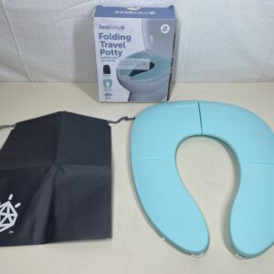 Jool Baby Folding Travel Potty Seat for Girls/Boys - Fits Round & Oval Toilets, Non-Slip Suction Cups, Includes Free Travel Bag (Aqua)