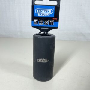 Draper Expert HI-TORQ® 1/2" 27mm Deep Impact Socket | 6 Point Hex Socket | Chrome Vanadium Steel Wrench Accessory | 12748