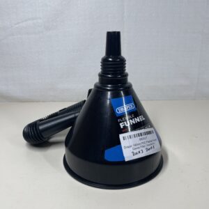 Draper 140mm PVC Flexible Funnel | Handle for Efficient Refilling | Multifunctional Funnels | 56141, Black
