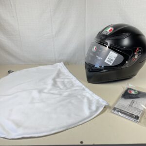 AGV - Helmet K1 S E2206, Full-face Motorbike Helmet, ECE, for Men, Racing Style with Spoiler, Air Intakes and Scratch Resistant Visor, 190° Field of View, with Intercom Ready, Matt Black