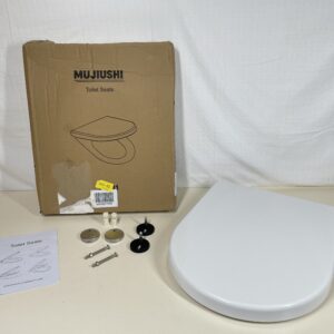 Toilet Seat, MUJIUSHI Soft Close Toilet Seat with One Button Quick Release & Simple Top Fixing, D/U Shape Toilet Seat for Easy Installation & Cleaning
