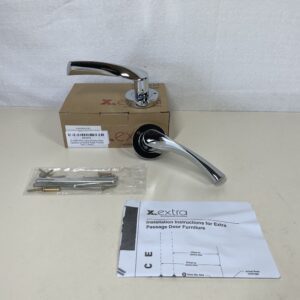 XL3840-PRV Aztec Privacy Door Handles on Round Rose, Polished Chrome