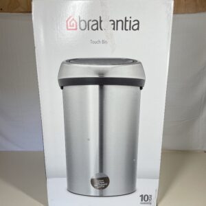 Brabantia 60 Litre Large Kitchen Touch Bin (Platinum) Removable Lid, Soft-Touch Open, Easy Clean Rubbish Food Waste Bin