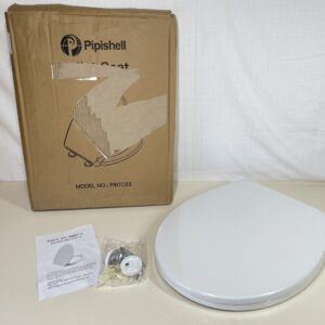 Pipishell Soft Close Toilet Seat, Toilet Seat with Quick Release for Easy Clean, Simple Top Fixing, Standard Toilet Seats White with Adjustable Hinges, O Shape