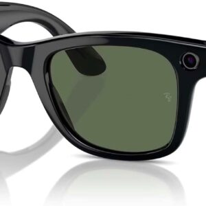 Ray-Ban Meta Wayfarer Glasses - Shiny Black, G15 Green