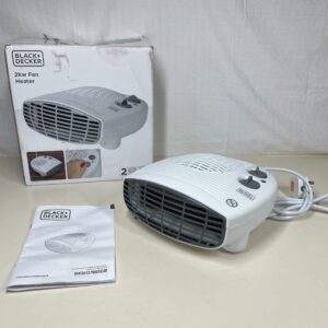 BLACK+DECKER BXSH37005GB Fan Heater, 2 Heat Settings, 1 Fan Setting, Adjustable Thermostat, 2KW, White