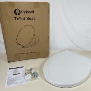 Pipishell Soft Close Toilet Seat, Toilet Seat with Quick Release for Easy Clean, Simple Top Fixing, Standard Toilet Seats White with Adjustable Hinges, O Shape