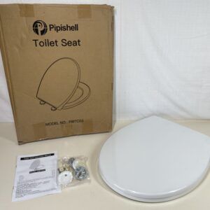 Pipishell Soft Close Toilet Seat, Toilet Seat with Quick Release for Easy Clean, Simple Top Fixing, Standard Toilet Seats White with Adjustable Hinges, O Shape