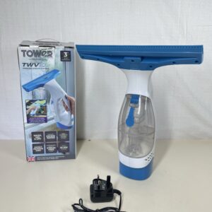 Tower T131001 Cordless Window Cleaner with Rechargeable Battery, 150 ml Water Tank, 20 W, Cool Blue