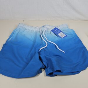 Ript Essentials Men's Quick Dry UV 50 Sun Protection Peach Finish Swimming Swim Shorts Trunks, Blue Dip Dye, Small