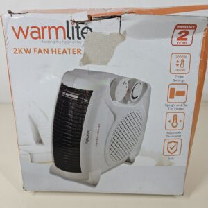 Warmlite WL44001 Thermo Fan Heater with 2 Heat Settings and Overheat Protection, 2000W, White