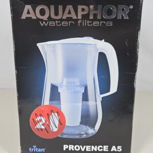 (JUG ONLY) AQUAPHOR Water Filter Provence White NO FILTER I Carafe for 4.2l I Large water filter in glass look I Reduces lime & chlorine I Table water filter I Stylish container I Perfect for the family
