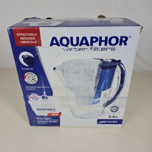 AQUAPHOR Water Filter Jug Amethyst with 1 X MAXFOR+ 200L Cartridge - Capacity 2.8L - Red