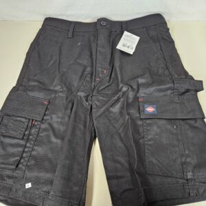 (32W) Lee Cooper LCSHO806 Mens Multi Pocket Work Safety Pants Cargo Shorts, Black