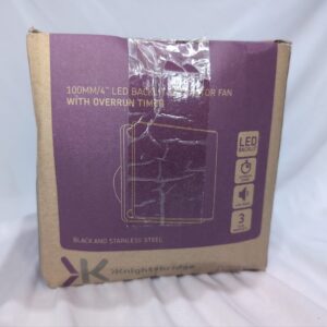 Knightsbridge EX004T LED Backlit Extractor Fan with Overrun Timer in Stainless Steel with Black Insert, 40.0 mm*156.0 mm*156.0 mm