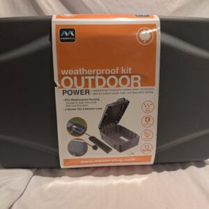 Masterplug WBXBFG10B-MP Weatherproof Electric Box for Outdoors with Four Socket 10 Metre Extension Lead, 351 x 220 x 126.5 mm, Dark Grey