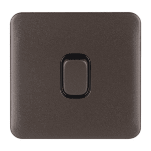 Schneider Electric Lisse Screwless Deco - Single 2 Way Light Switch, 10AX, GGBL1012BMB, Mocha Bronze with Black Insert