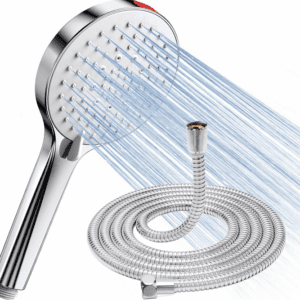 Shower Head and Hose 1.6M - SREWOHS High Pressure Shower Hose and Head Set Pressure Booster Shower Heads for Low Pressure Universal Large Shower Head with Hose 5 Modes,Power Flush Spray for Cleaning