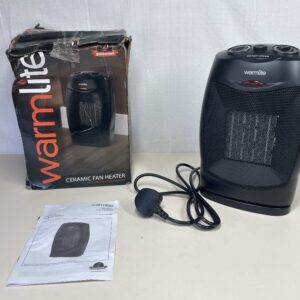 Warmlite WL44005 Ceramic Fan Heater with 2 Heat Settings, Overheat Protection, 1500W, Black