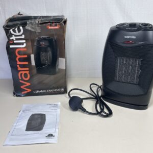 Warmlite WL44005 Ceramic Fan Heater with 2 Heat Settings, Overheat Protection, 1500W, Black