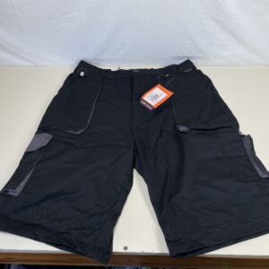 Portwest TX14 Texo Contrast Work Shorts 7 Pocket Multi Function Utility Breathable Summer Workwear Durable Safety Sitewear with Elastic Waist, Black, Medium