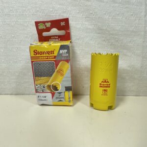 Starrett Deep Cut Hole Saw - DCH0114 Heavy Duty Bi-Metal with Extra Cobalt HSS Teeth - For Metals Wood Cast Iron Fibreglass Plastic Materials - 32mm